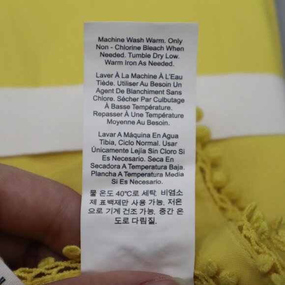 Pottery Barn Morgan Organic Cotton Napkin Yellow Picnic Table Setting Bright NWT - Picture 9 of 15